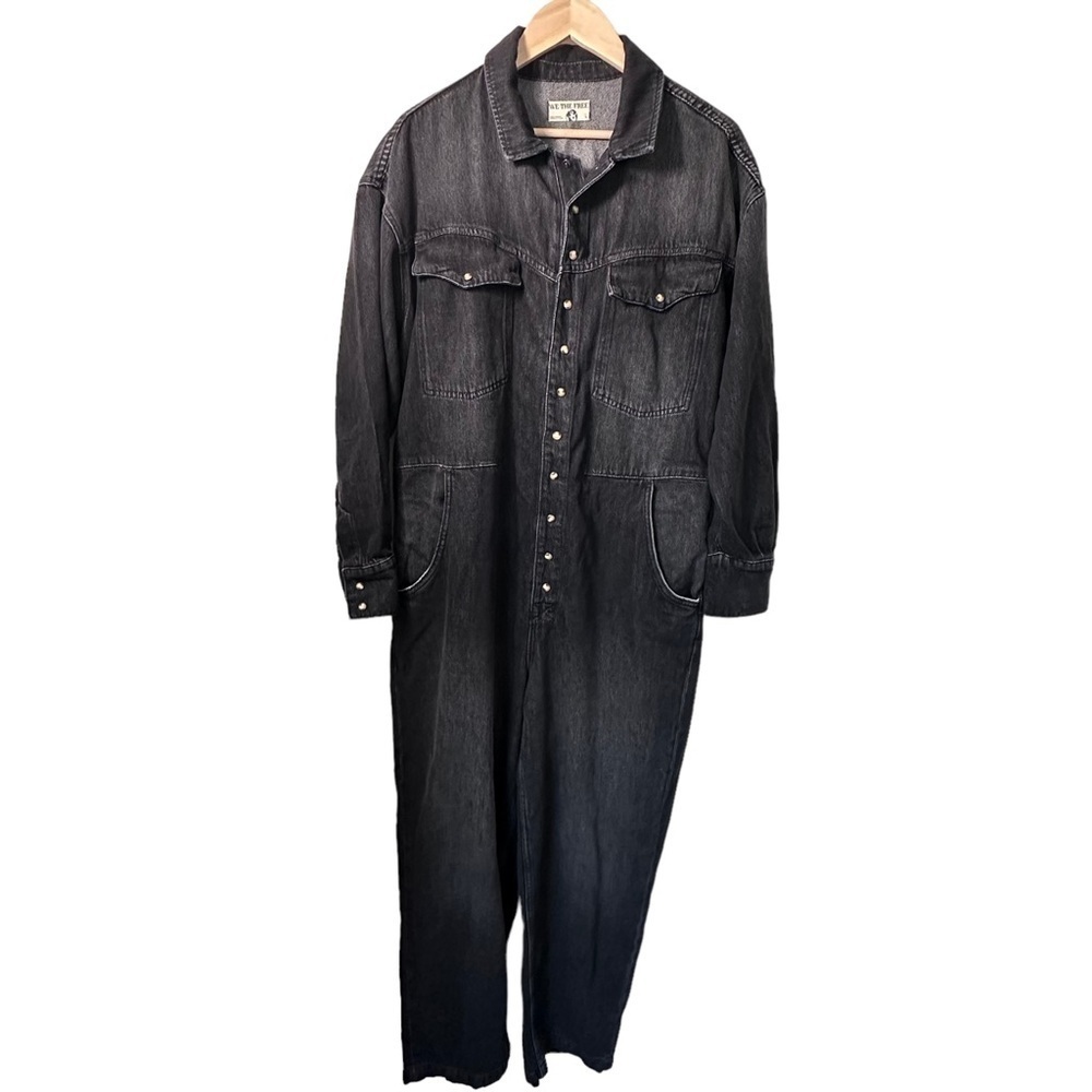 Free People x We the Free Black Care Townes Jumpsuit Size Large NWOT - Picture 4 of 16